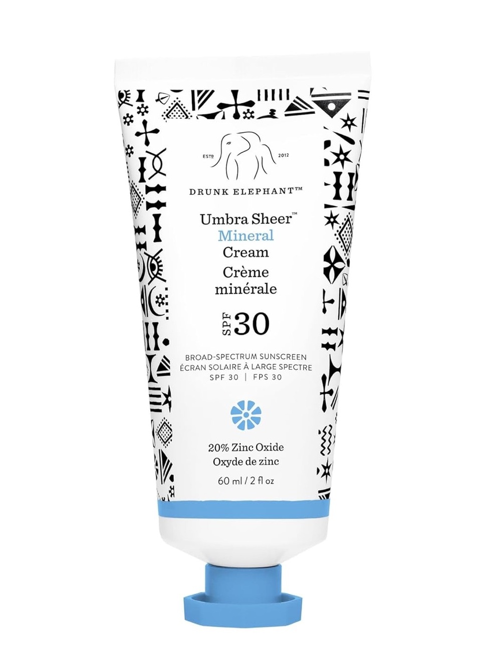 Drunk Elephant Umbra Sheer Mineral Cream SPF 30- light pink tint, sensitive skin